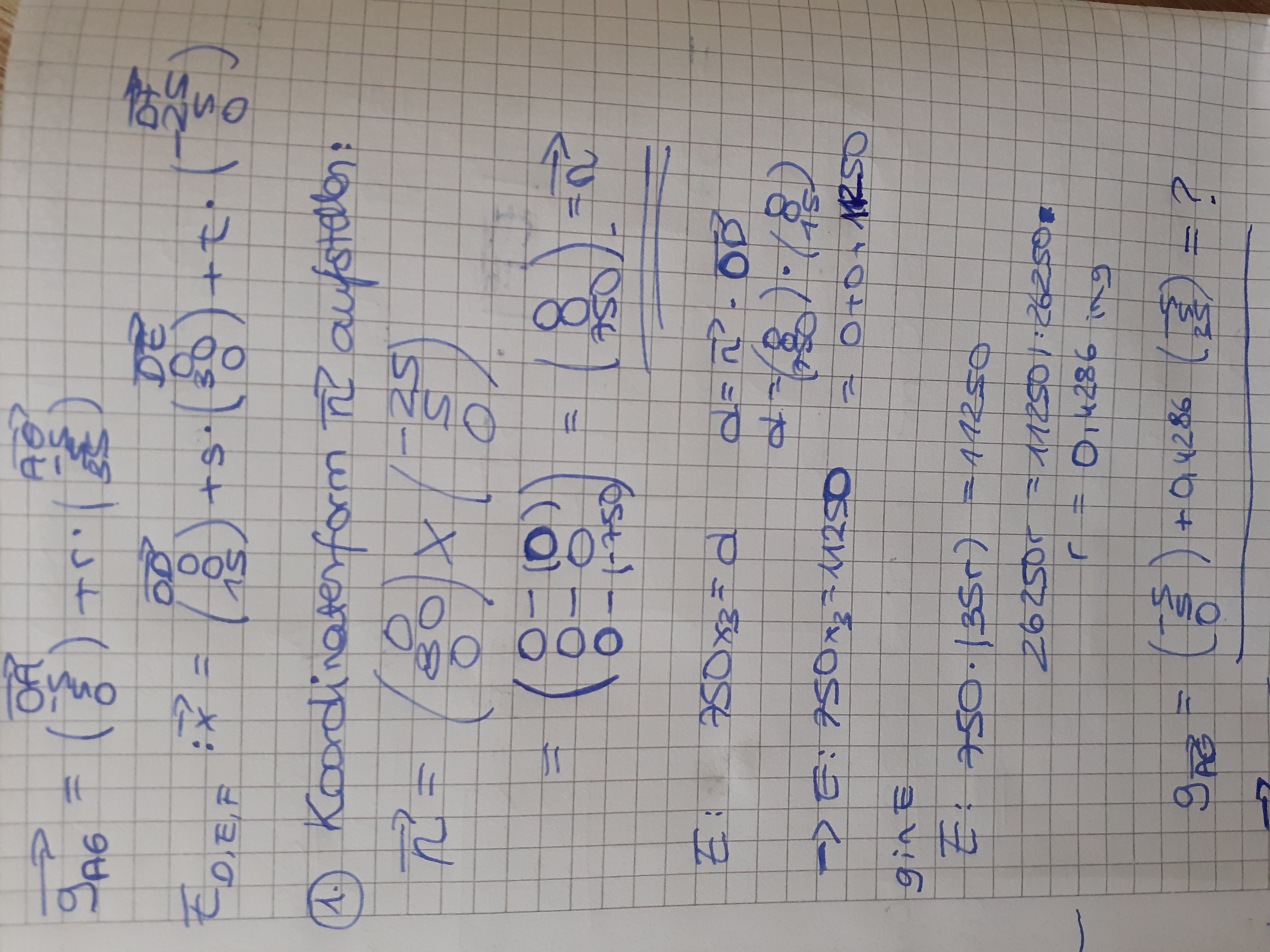 Www mathefragen de Schnittpunkt Gerade Ebene Rechnung