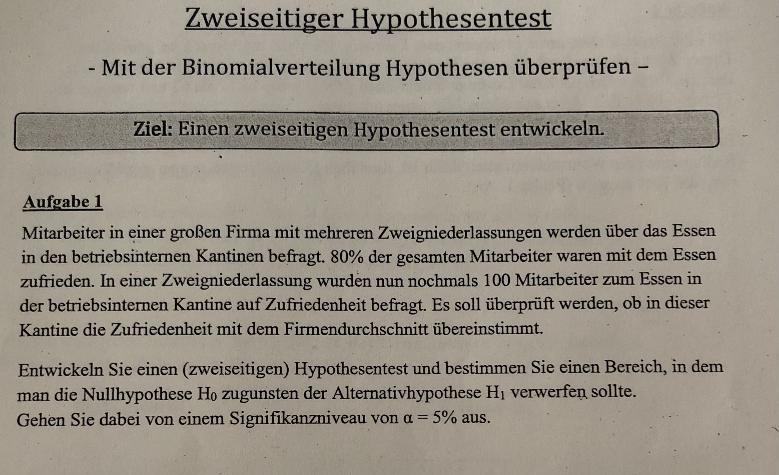 Hypothesentest Aufgaben Mit Lösung www.mathefragen.de - Zweiseitiger Hypothesentest